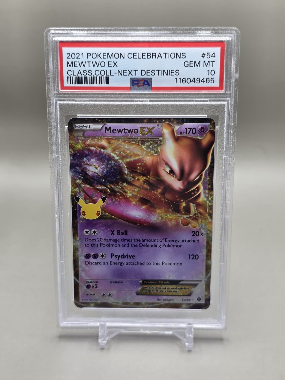 Mewtwo EX 54/99 25th Celebrations: Classic Collection Holo Pokemon PSA 10 