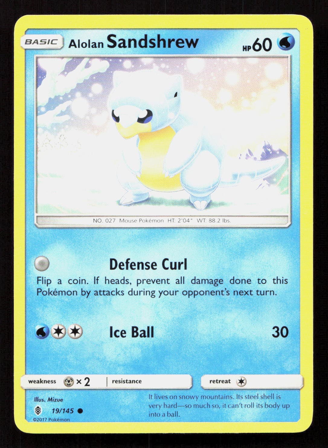 ALOLAN SANDSHREW 19/145 Pokemon GUARDIANS RISING