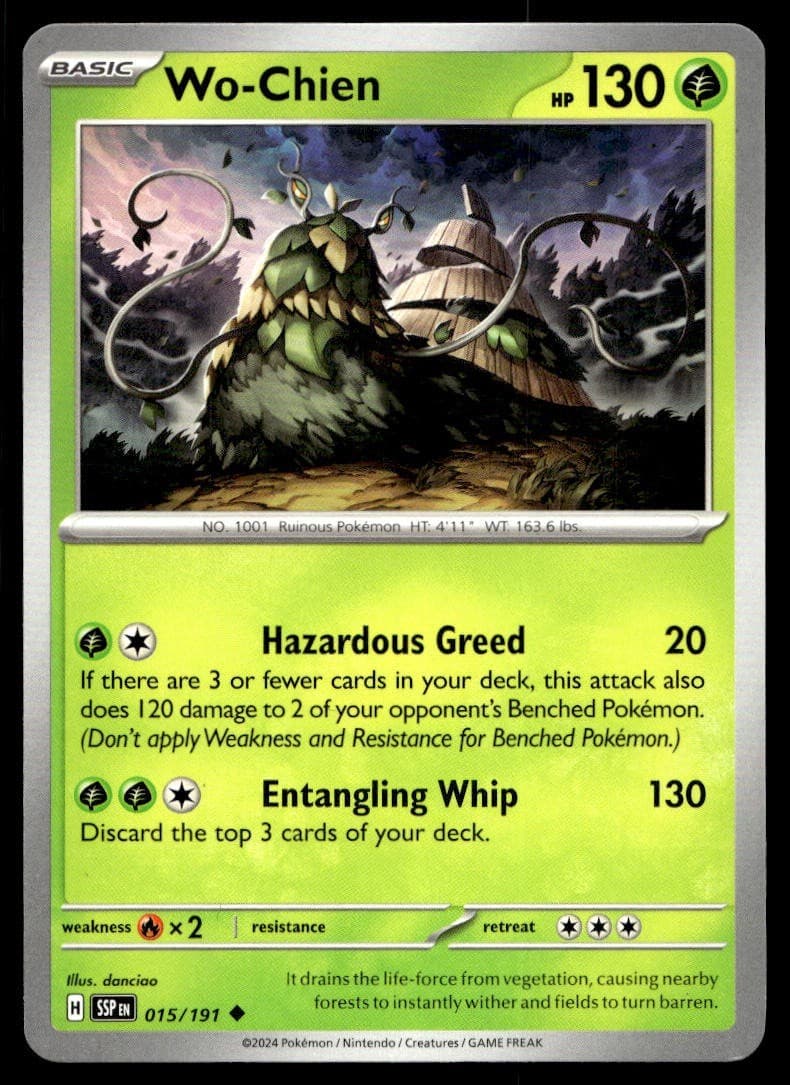 Wo-Chien 15/191 Pokemon Card Surging Sparks Uncommon 130 HP Lightly Played WO