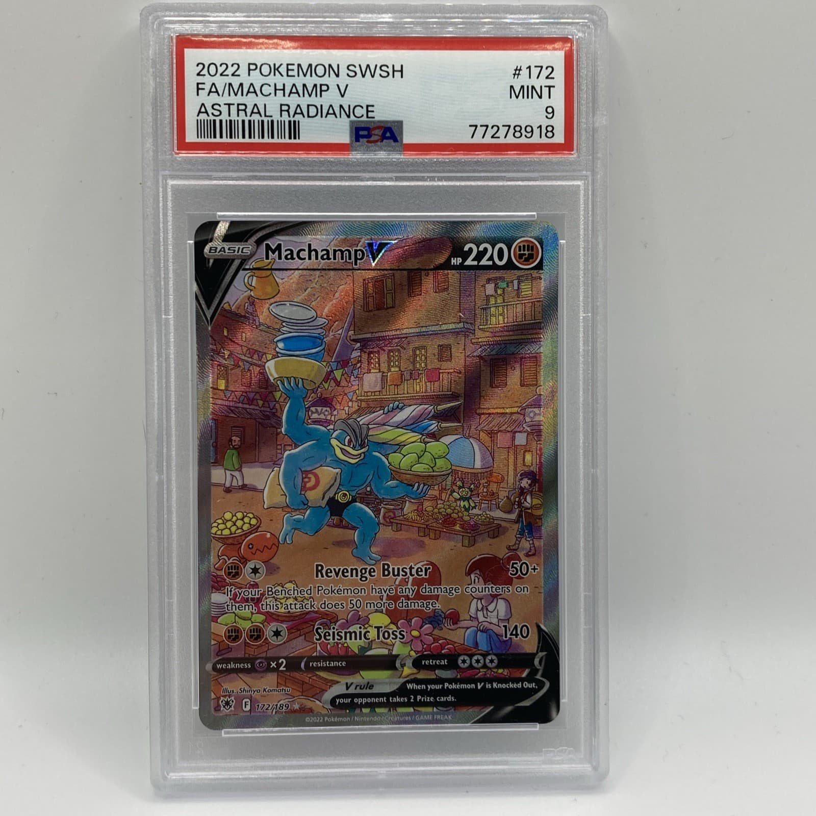 Machamp V (Alternate Full Art) 172/189 Astral Radiance Holo PSA 9