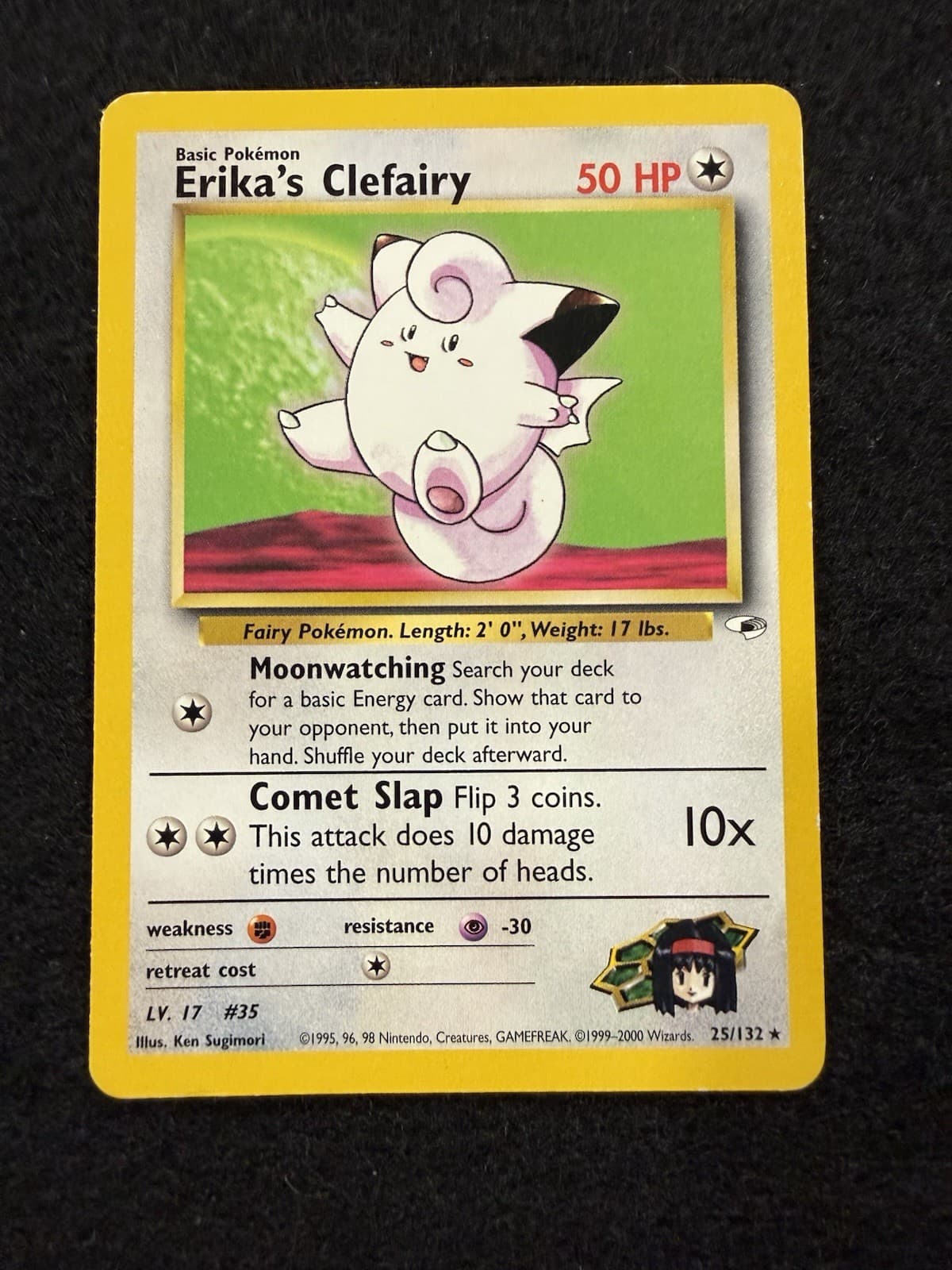 Pokemon Erika's Clefairy 25/132 Rare from Gym Heroes in LP condition!