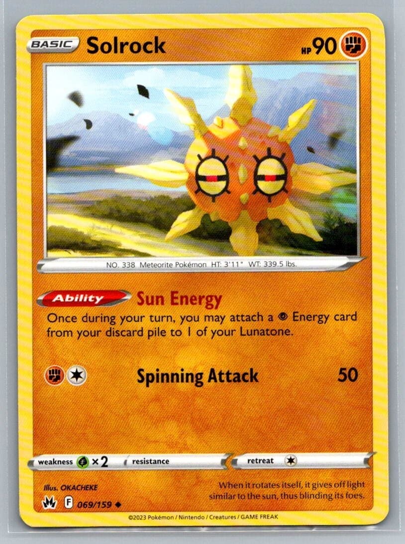 Solrock 69/159 Crown Zenith Uncommon Pokémon TCG 2023
