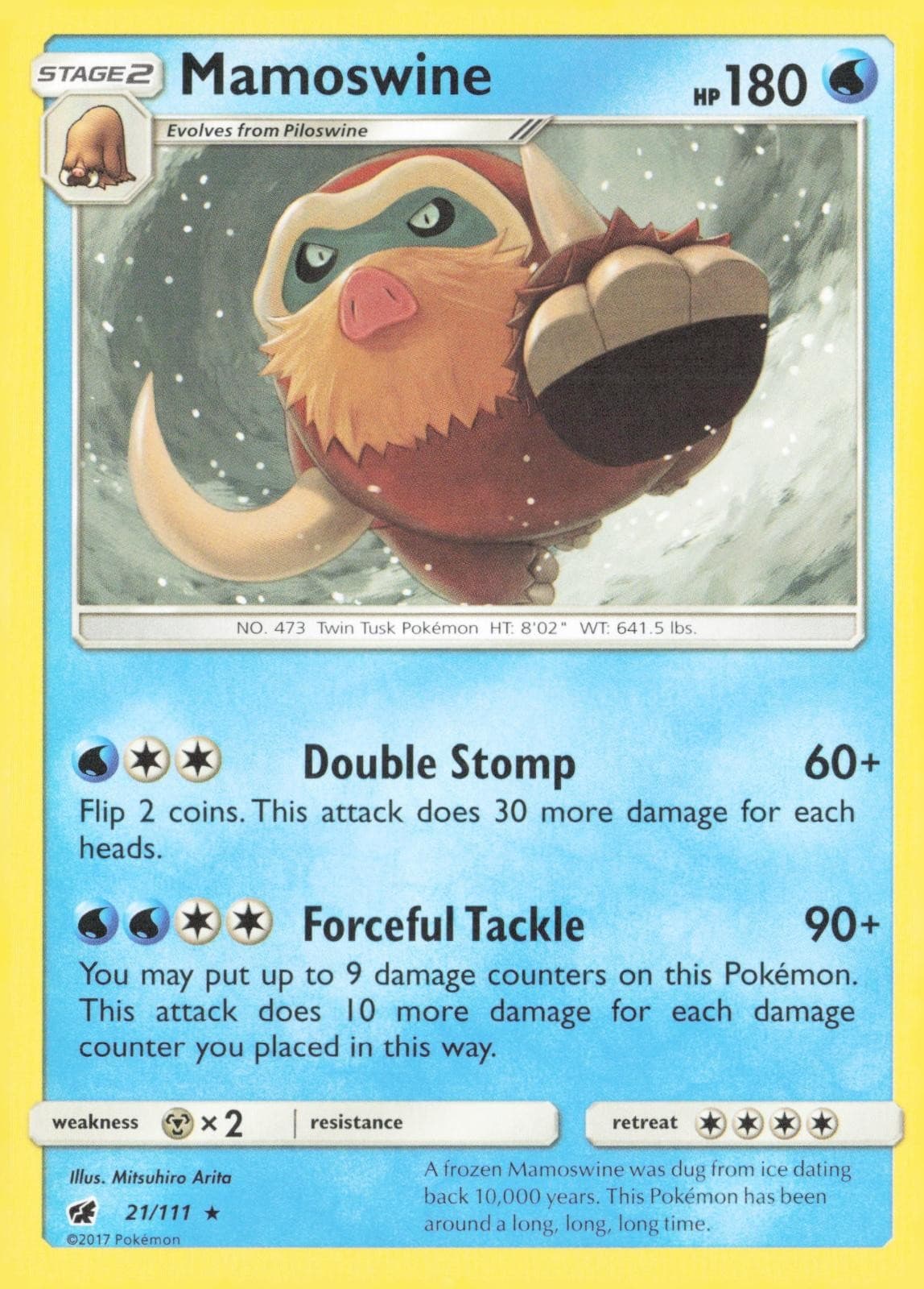 MAMOSWINE 21/111 CRIMSON INVASION POKEMON NEAR MINT