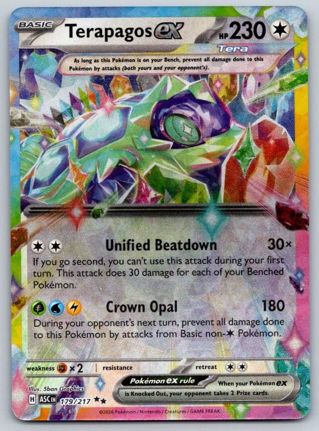 Terapagos ex Holo Ascended Heroes 179/217 Pokemon Card NM