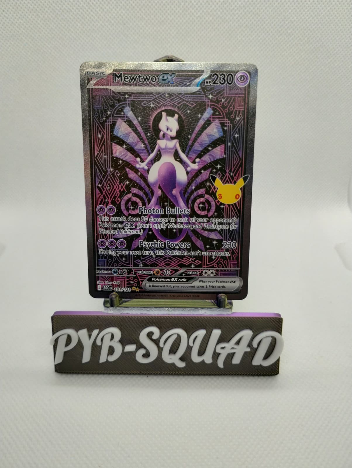 Mewtwo ex 151/128 Holo Special Illustration Rare ME: 30th Celebration Pokemon NM