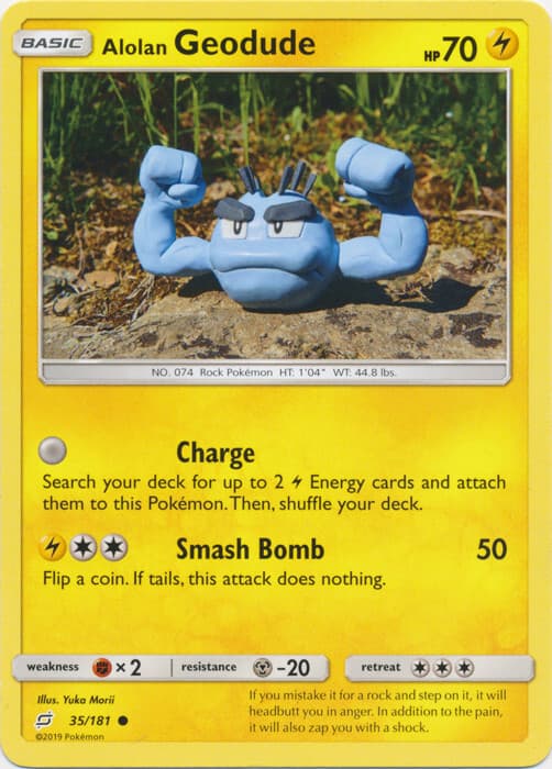 Alolan Geodude - 35/181 - Common Pokemon NM-Mint Team Up