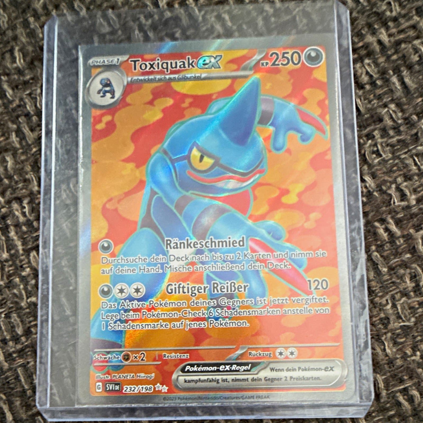 Pokémon TCG Toxiquak ex 232/198 Deutsch Karmesin & Purpur Ultra Rare Holo