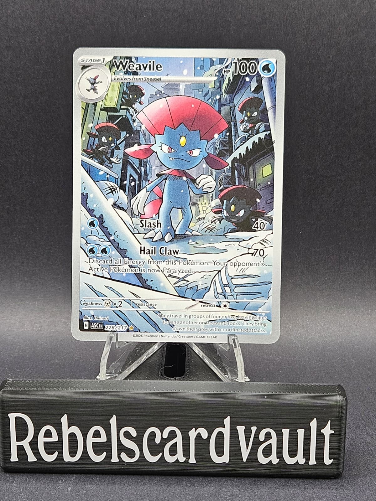 Weavile 228/217 Illustration Rare ME: Ascended Heroes Pokemon Holo Near Mint