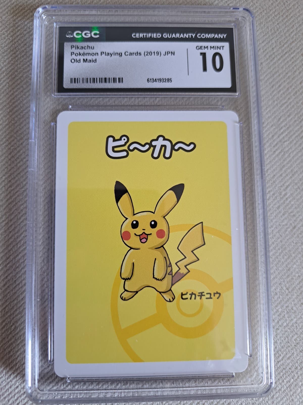 CGC GEM MINT 10 - Pikachu -Old Maid 2019 Japanese Pokémon Card - US Seller