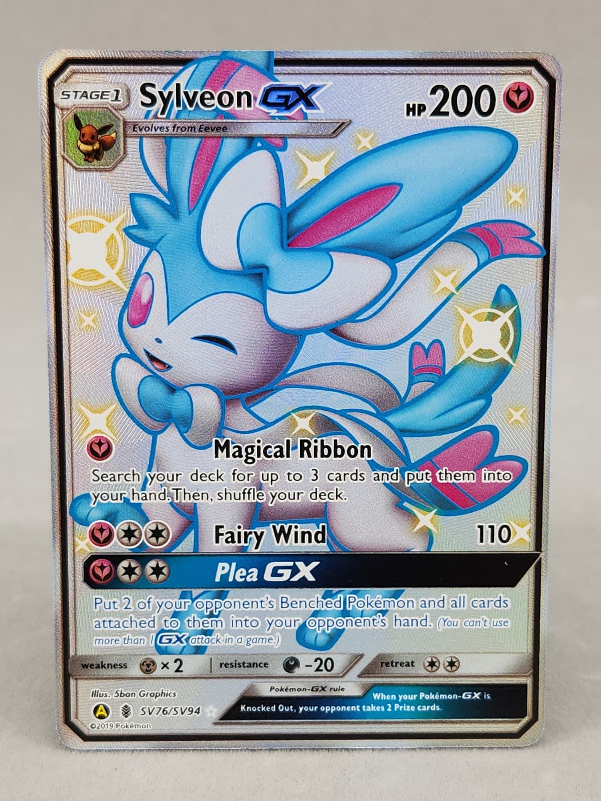 Pokemon TCG Card - 2019 Sylveon GX (FA) SV76/SV94 Hidden Fates Shiny Vault Holo