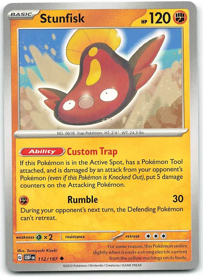 Stunfisk 112/197 Uncommon Obsidian Flames Pokemon