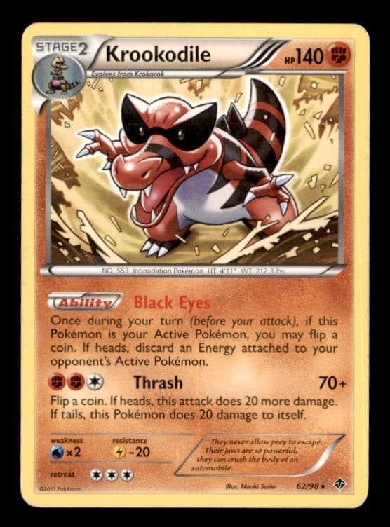 Krookodile 62/98 Rare Emerging Powers Pokemon Moderately Played