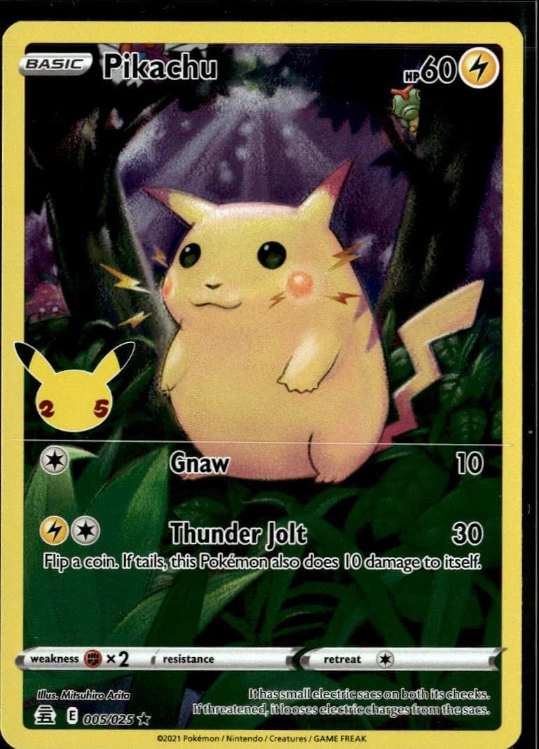 Pikachu 2021 Celebrations Holo Rare #5/25