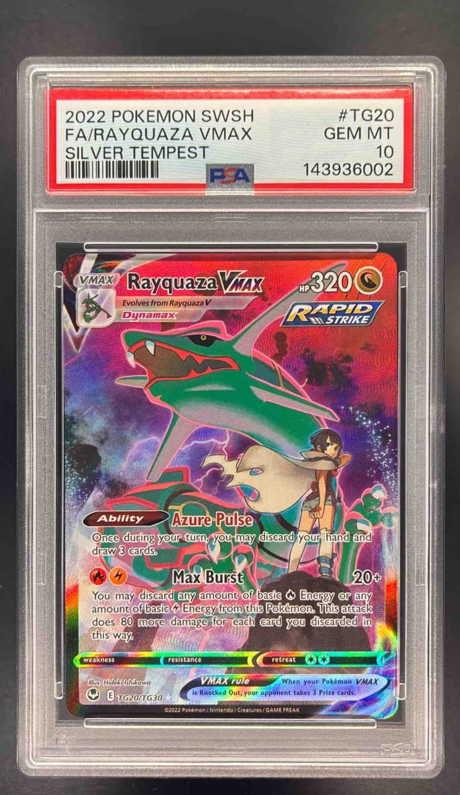 2022 Pokemon SWSH Silver Tempest Rayquaza VMAX Trainer Gallery #TG20/TG30 PSA 10