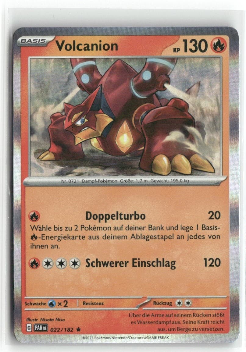 Volcanion 22/182 Paradoxrift PAR Rare Holo Pokemon Deutsch 2023