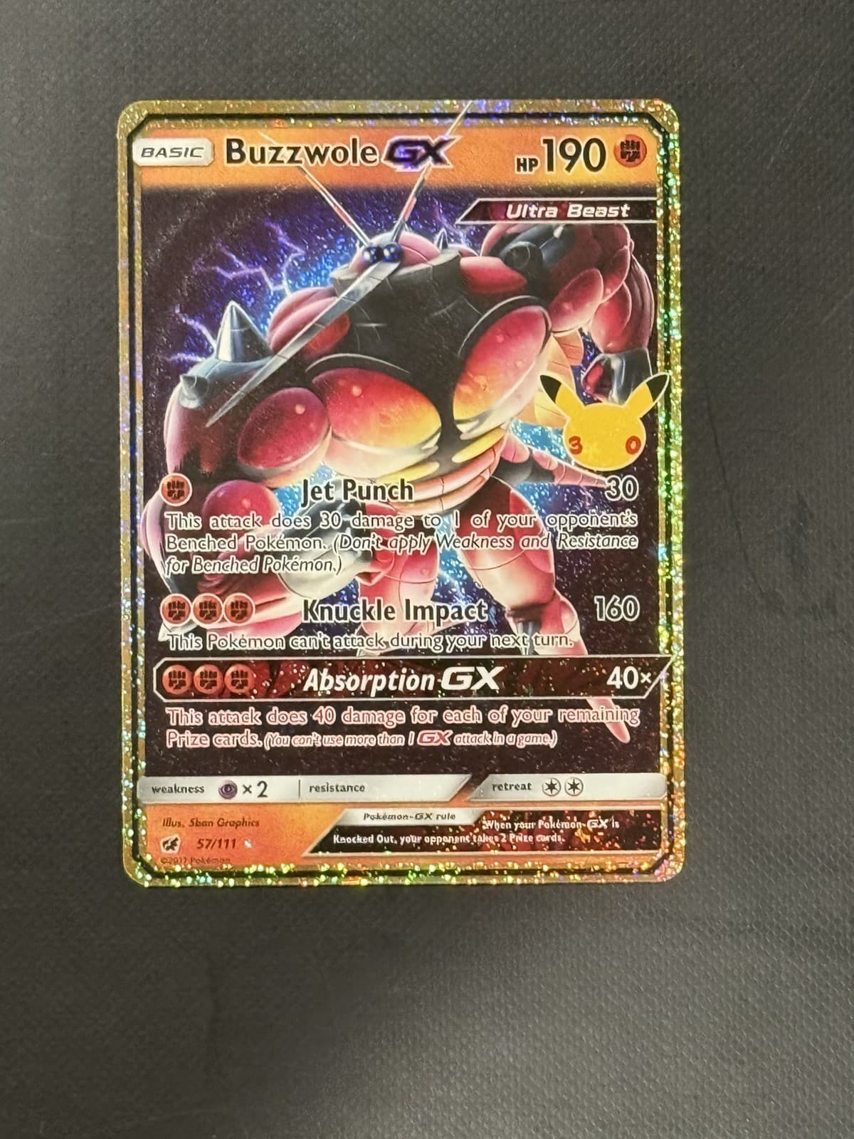 Buzzwole GX 57/111 Holo ME: 30th Celebration Classic Collection Pokemon
