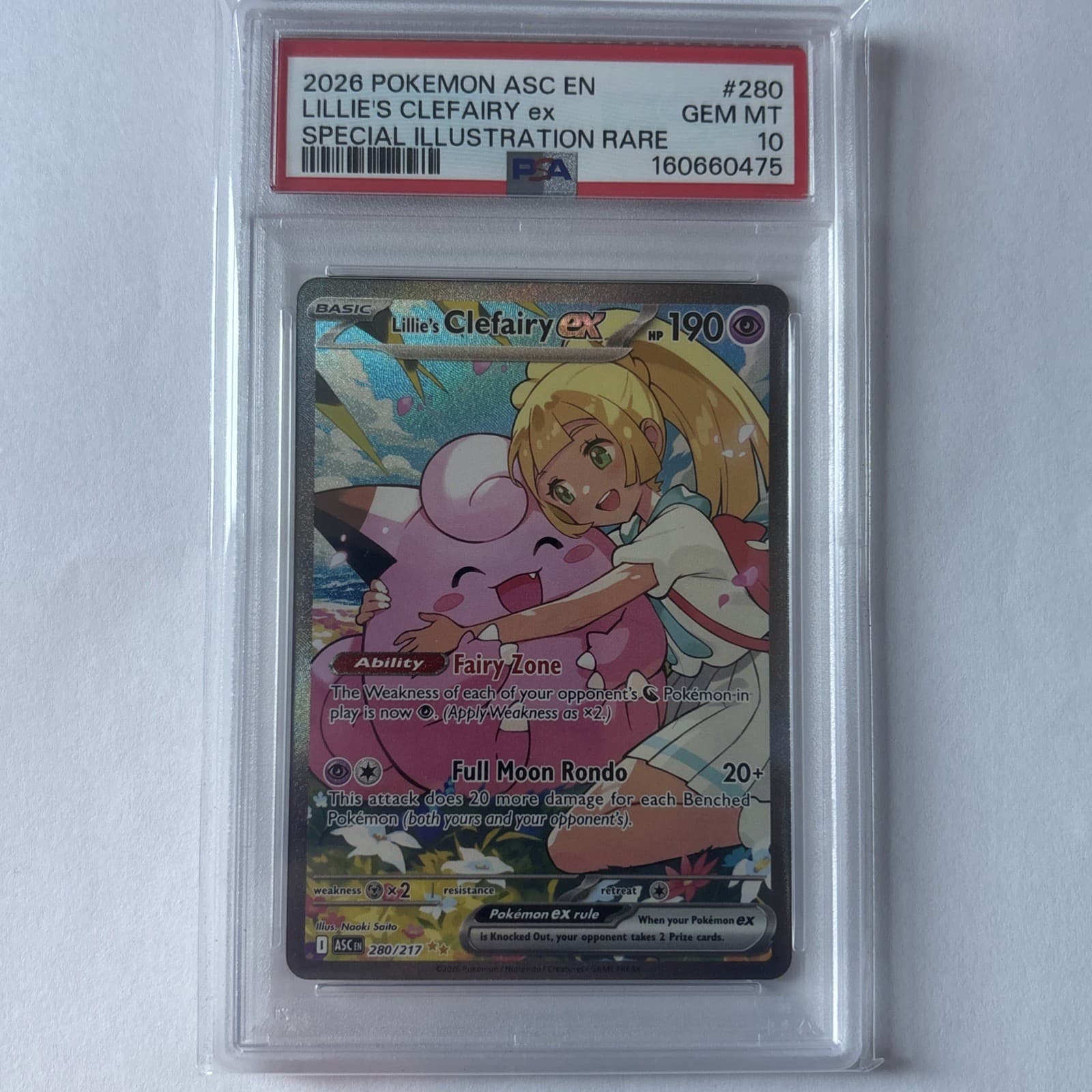 Lillie's Clefairy ex 280/217 Me: Ascended Heroes Holo PSA 10