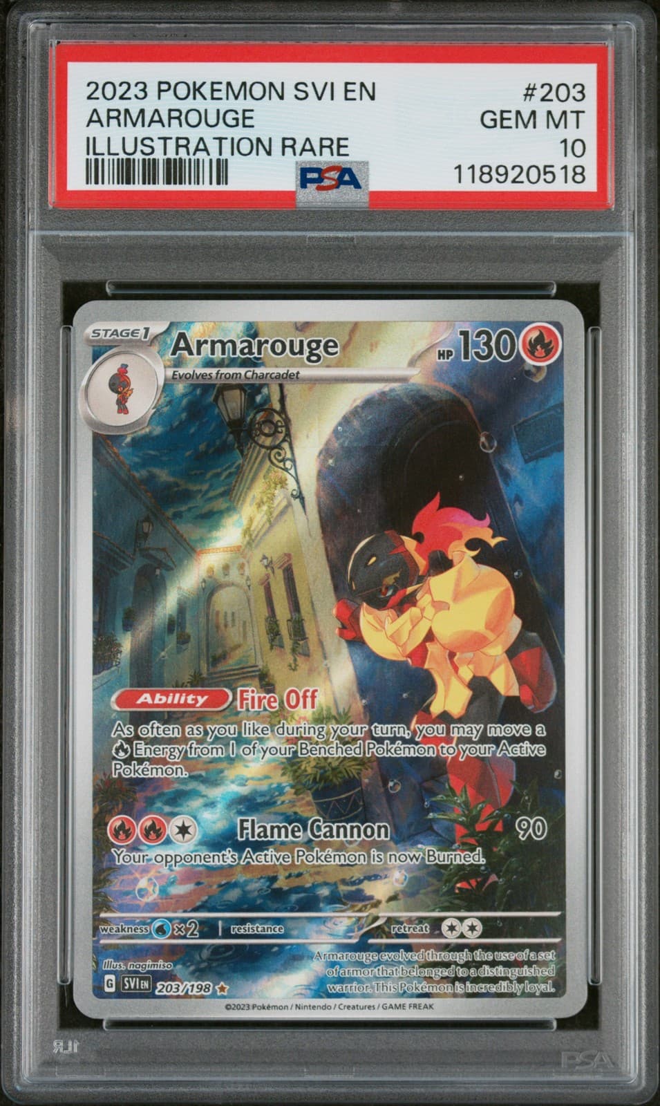 2023 POKEMON SVI EN-SCARLET & VIOLET ILLUSTRATION RARE #203 ARMAROUGE PSA 10