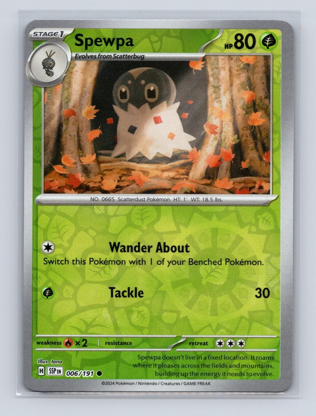 Spewpa 006/191 Common Surging Sparks Pokemon Near Mint