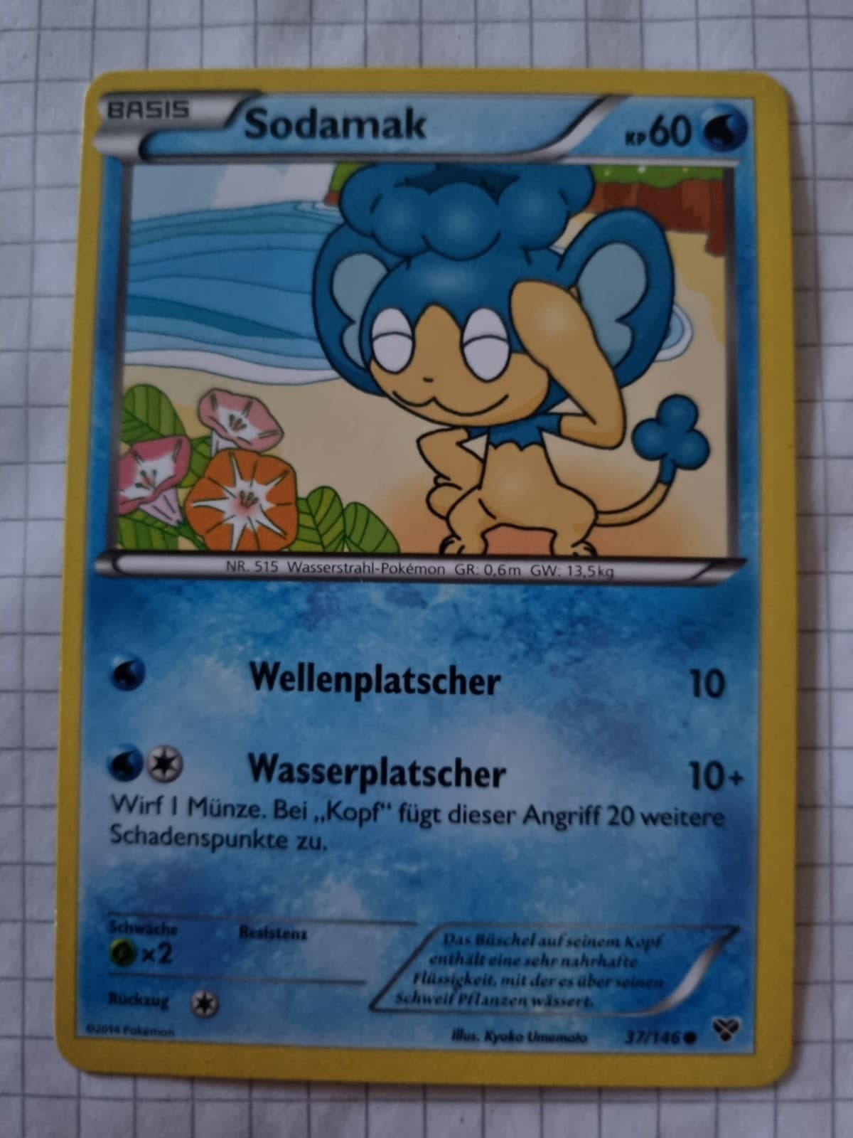 Pokémonkarte Sodamak 37/146 XY Basisset Original
