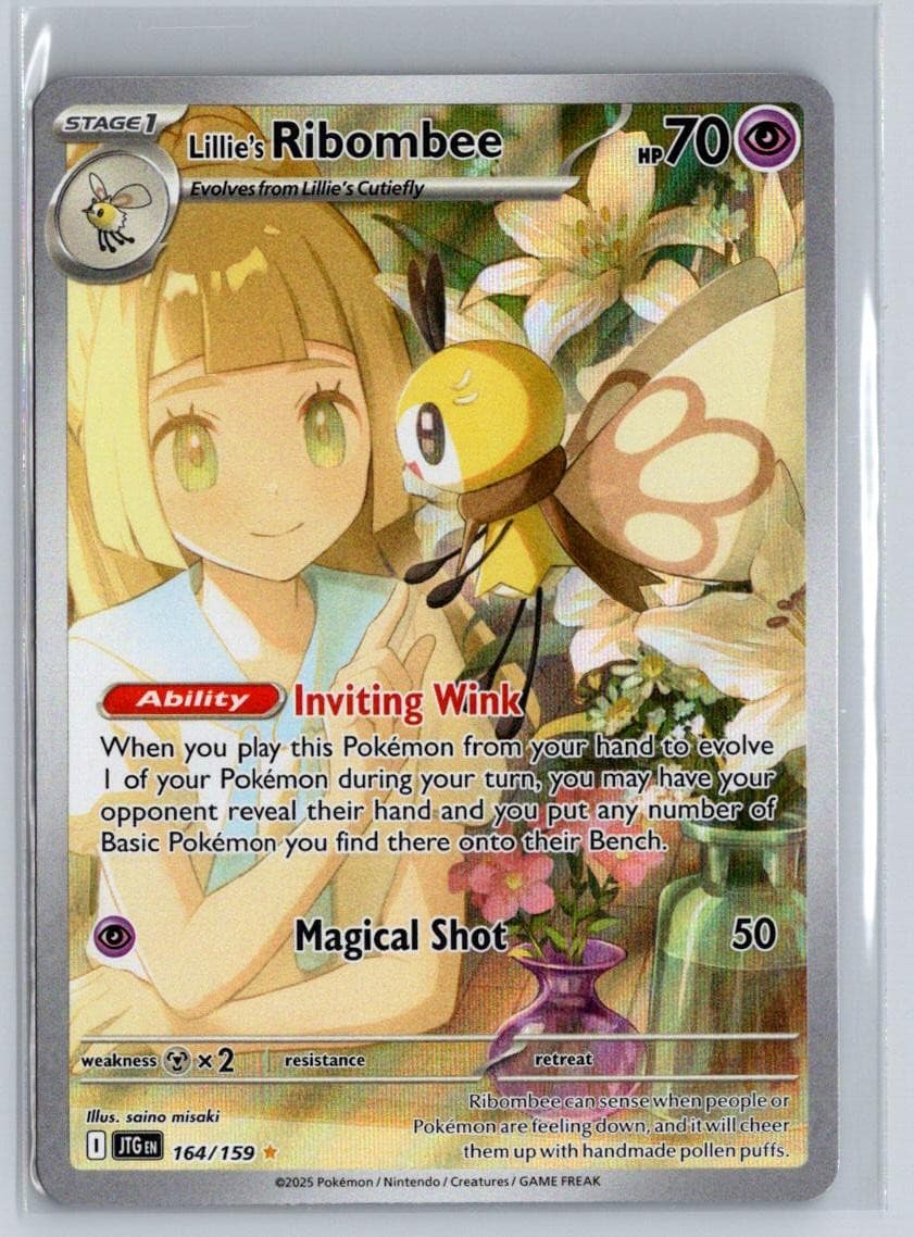 Lillie's Ribombee 164/159 Illustration Rare Journey Together Pokemon Holo LP
