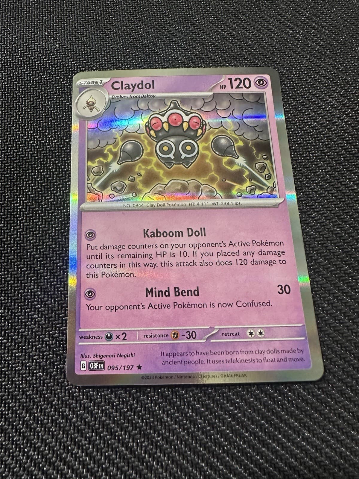 Pokemon Obsidian Flames Claydol 95/197 Holo Rare NM