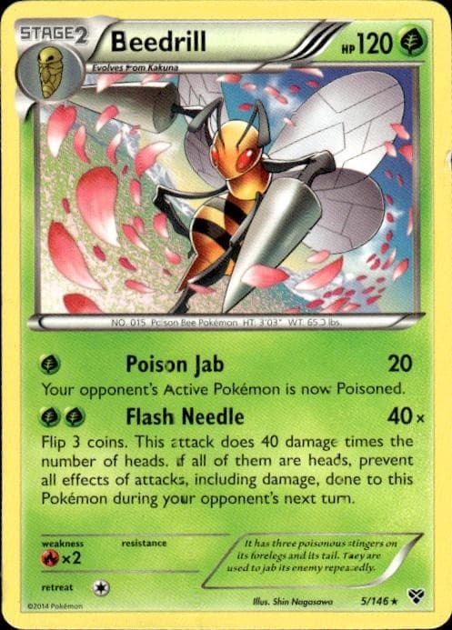 Pokemon Beedrill XY Base Set 5/146 Light Play LP+ or Better