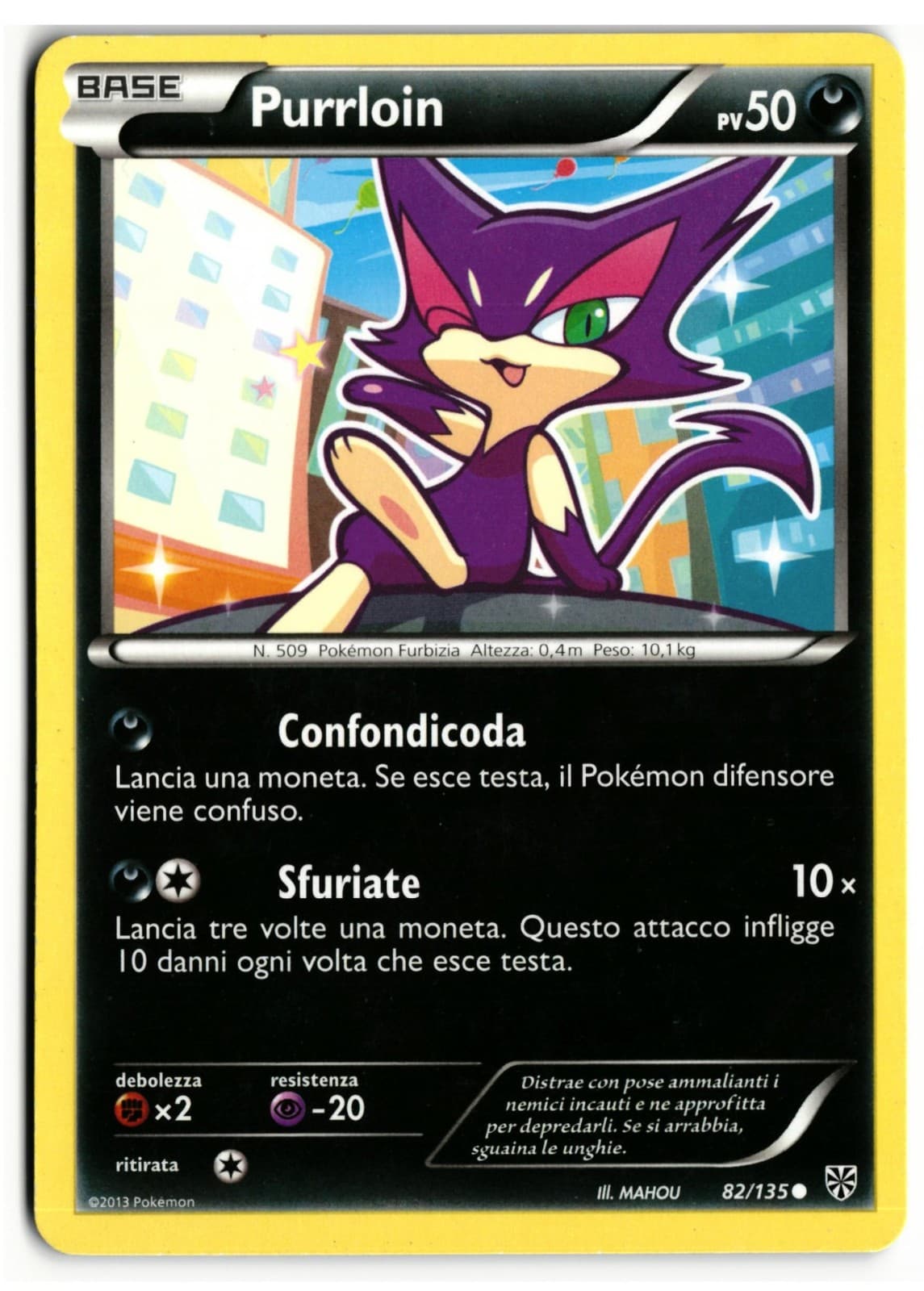 Pokémon Purrloin 82/135 Uragano Plasma ITA Near Mint Comune PLS Italiano 2013