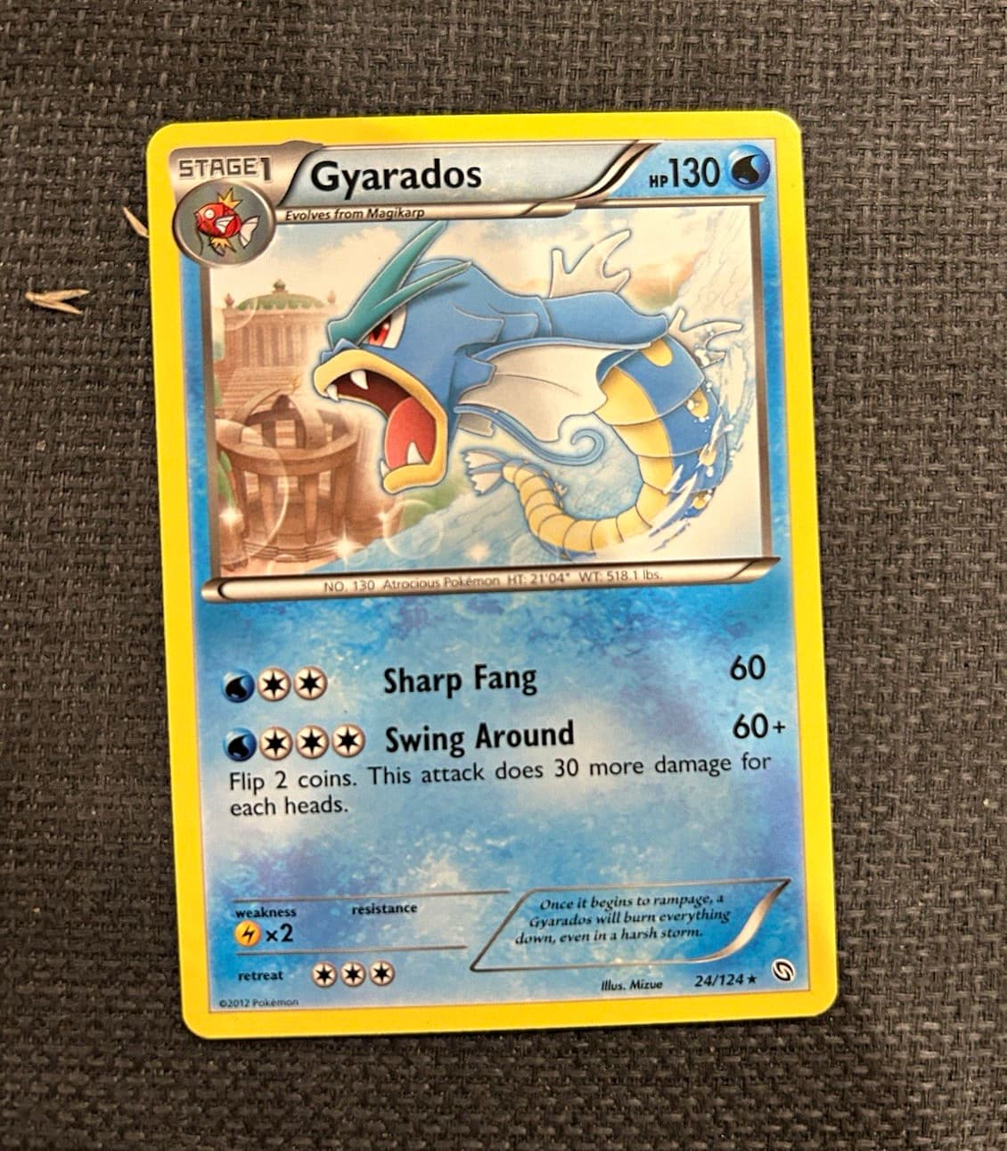 Gyarados Dragons Exalted 24/124 (2012) Rare Stage 1 130 HP English