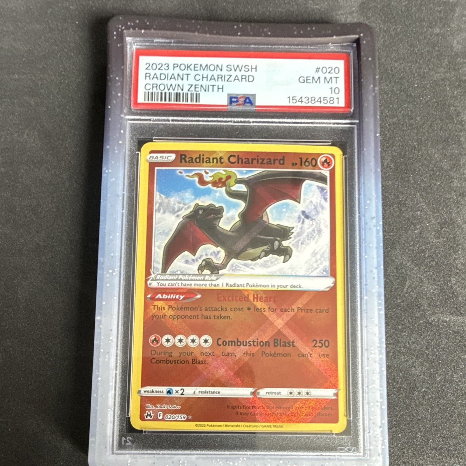 Pokemon TCG Radiant Charizard 020/159 Crown Zenith Holo 2023 PSA 10