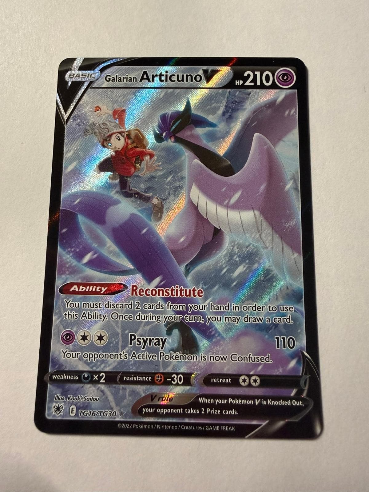 Galarian Articuno V TG16/TG30 Holo Astral Radiance Trainer Gallery Pokemon NM/M
