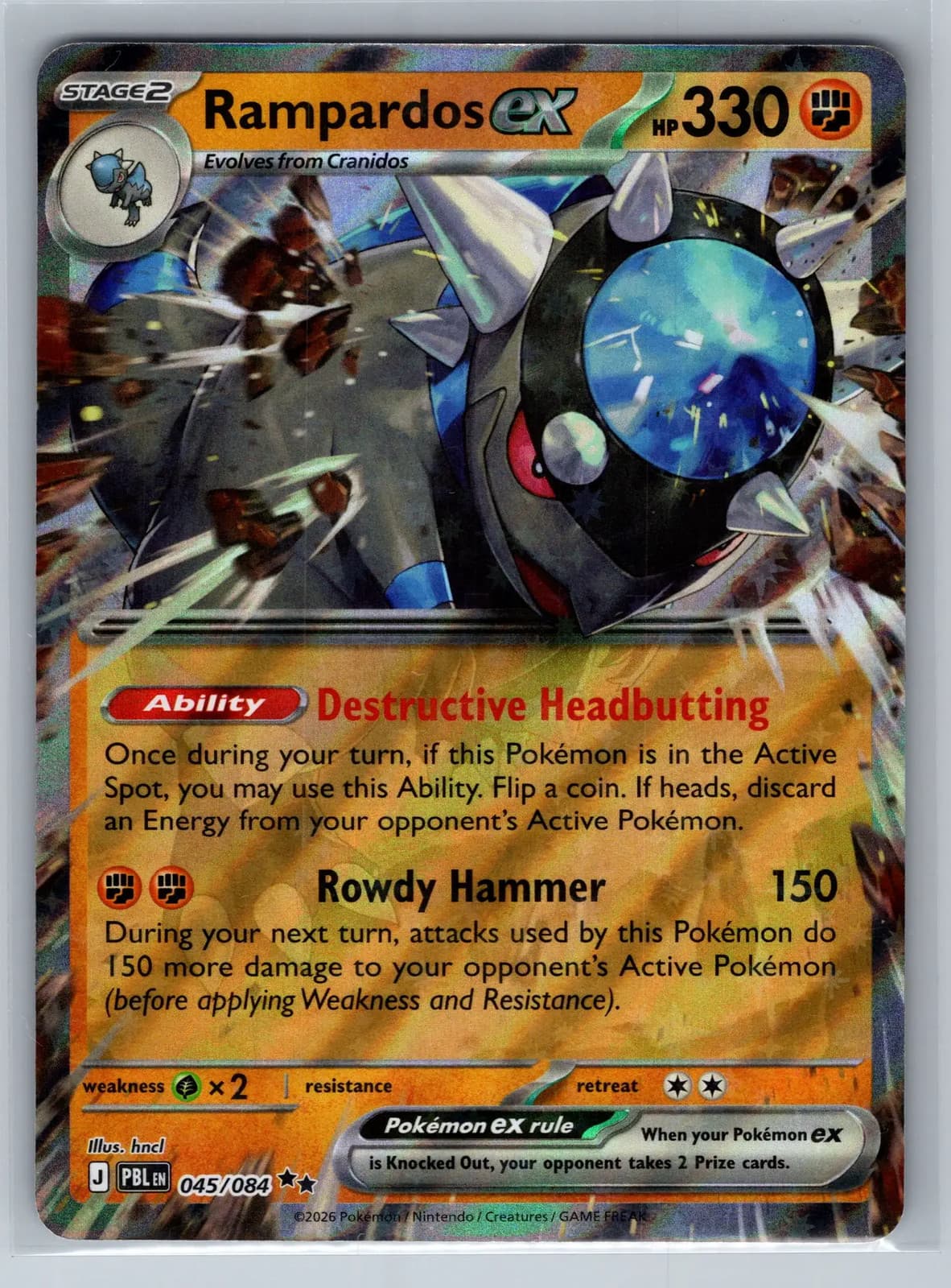 Rampardos EX #45/84 2026 Pitch Black Pokemon TCG