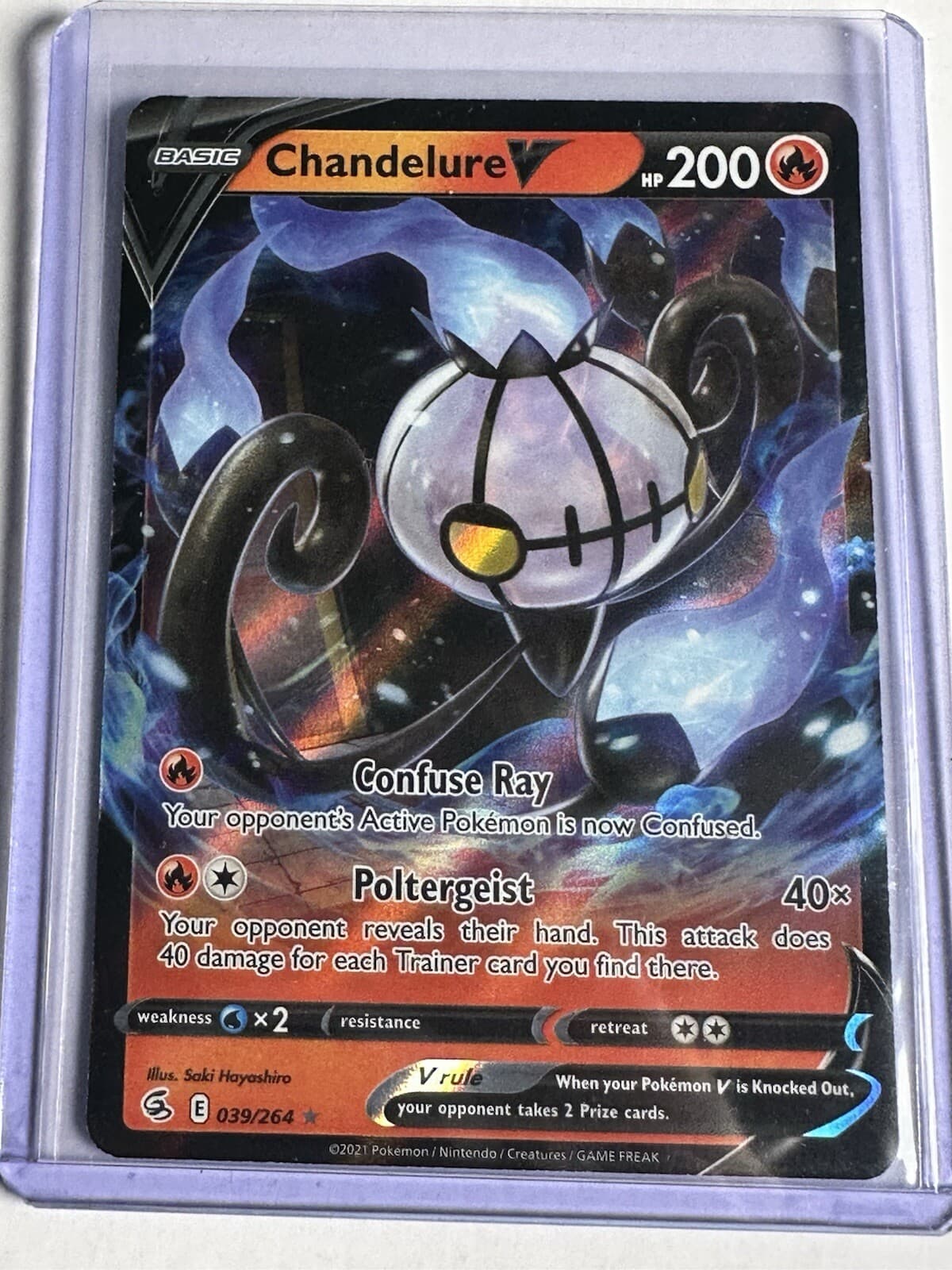 Chandelure V - 039/264 - Ultra Rare Fusion Strike Pokemon TCG Near Mint