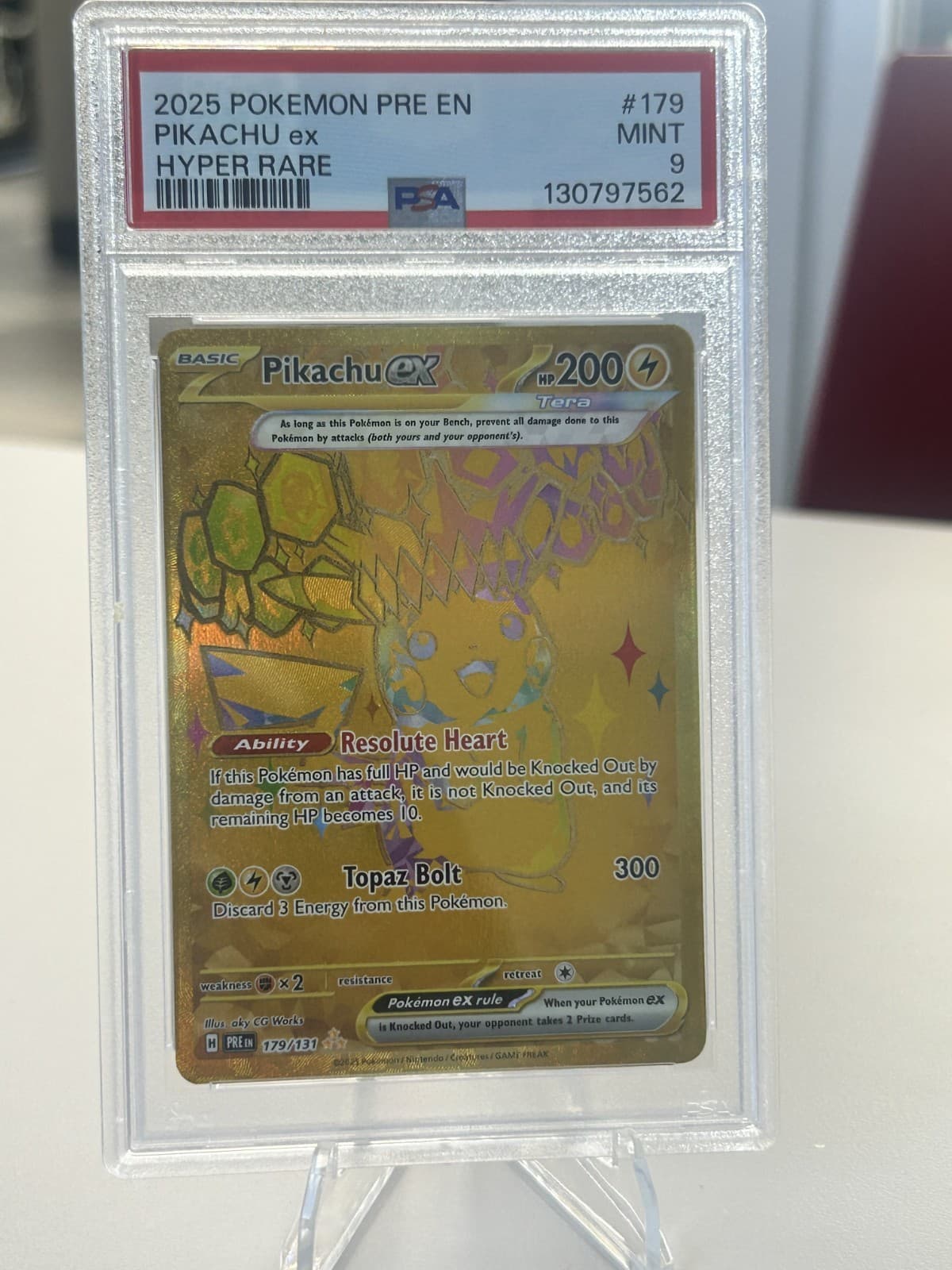 2025 Pre EN Pikachu Ex Hyper Rare #179/131 PSA Mint 9
