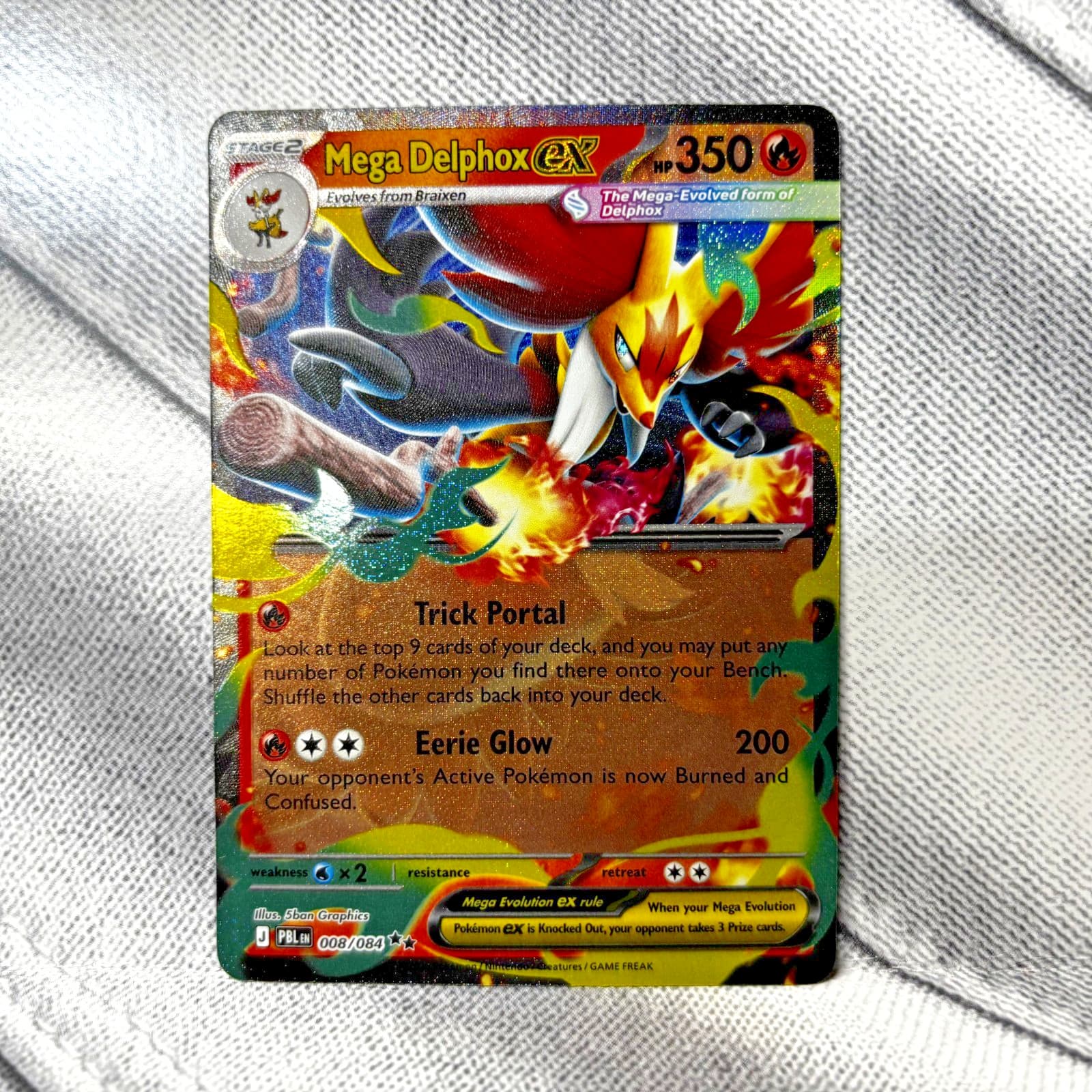 Pokémon TCG Pitch Black Double Rare Mega Delphox Ex 8/84 Holo Rare