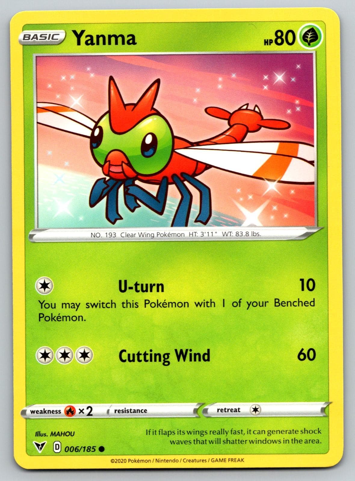 Yanma 006/185 Common Vivid Voltage Pokemon Near Mint