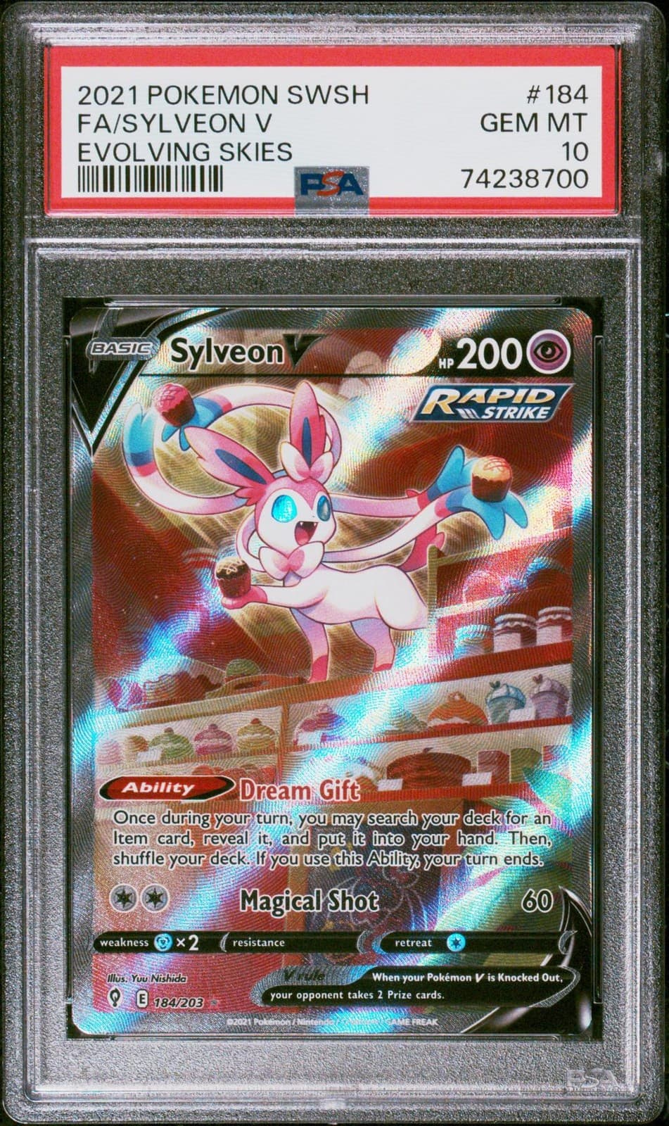 Pokemon Evolving Skies Sylveon V 184/203 PSA 10 GEM MINT