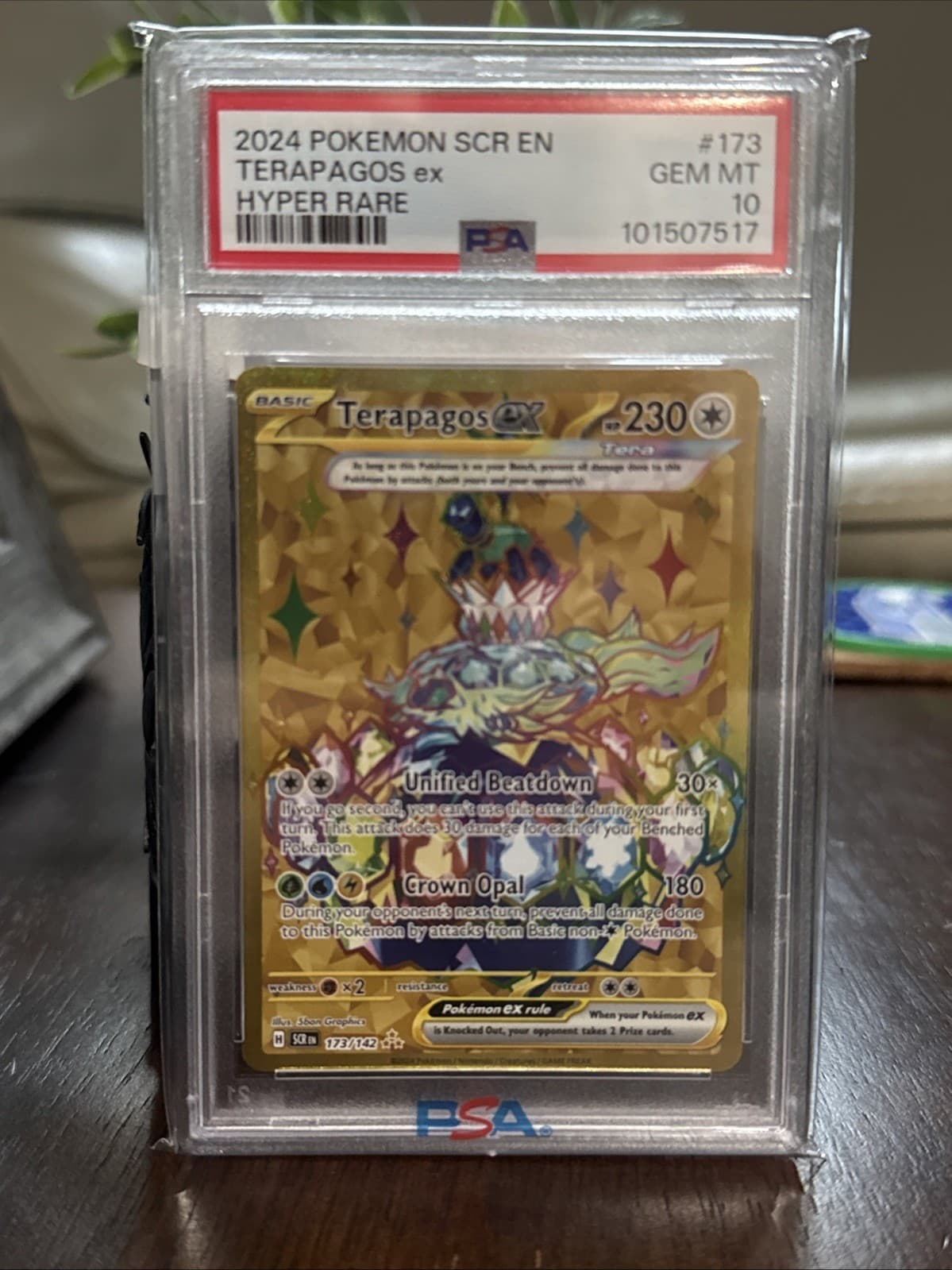 Pokemon TCG 2024 Stellar Crown Terapagos ex 173/142 Hyper Rare Holo PSA 10