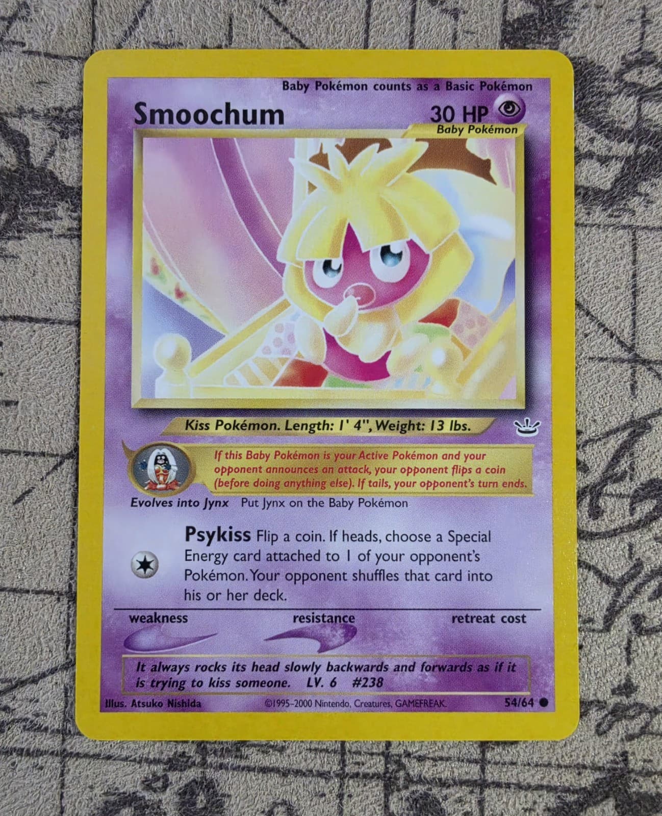 2001 Pokemon TCG Neo Revelation - Smoochum #54/64 NM/LP