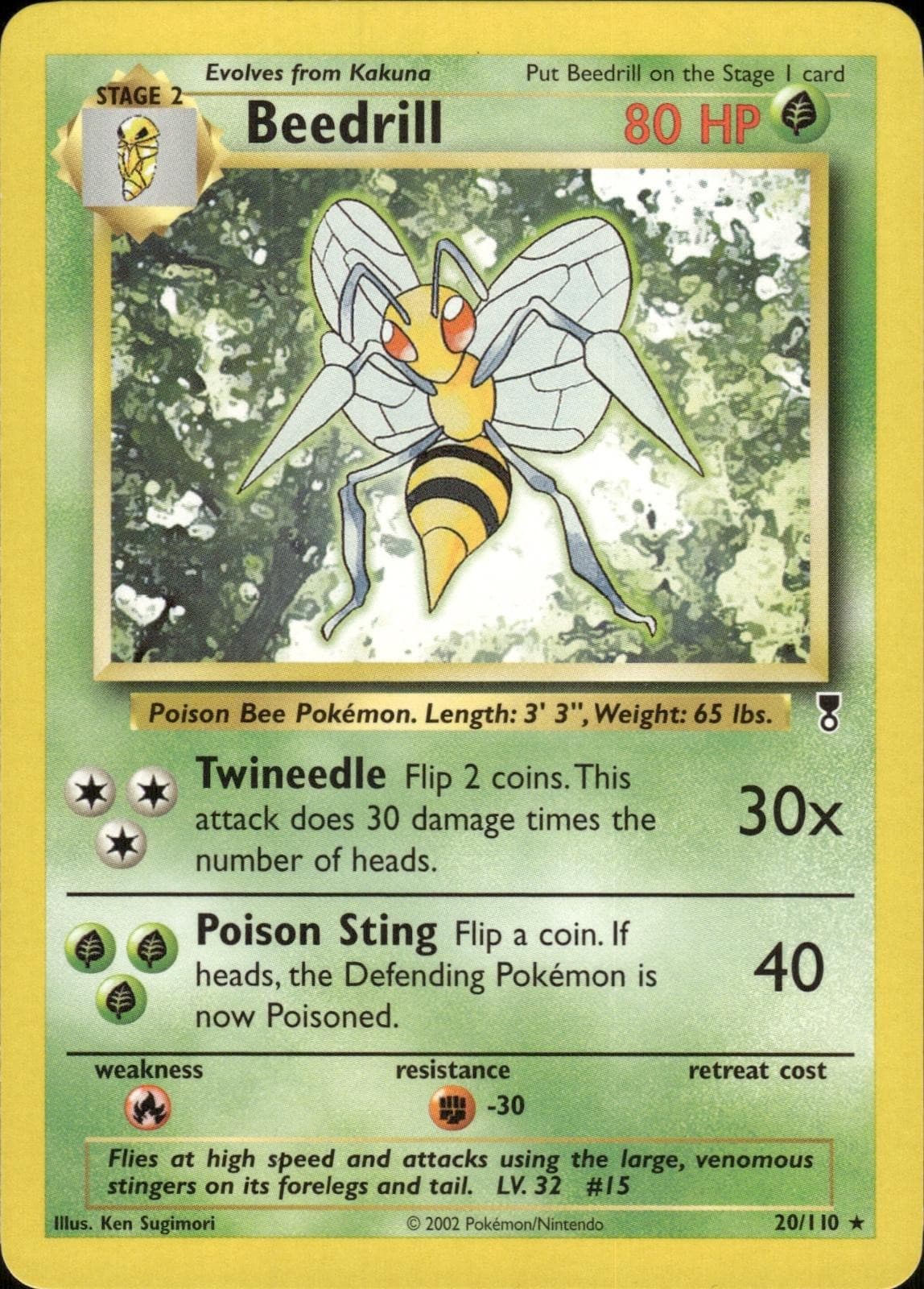 Pokemon Legendary Collection Rare Beedrill 20/110 - Near Mint (NM)