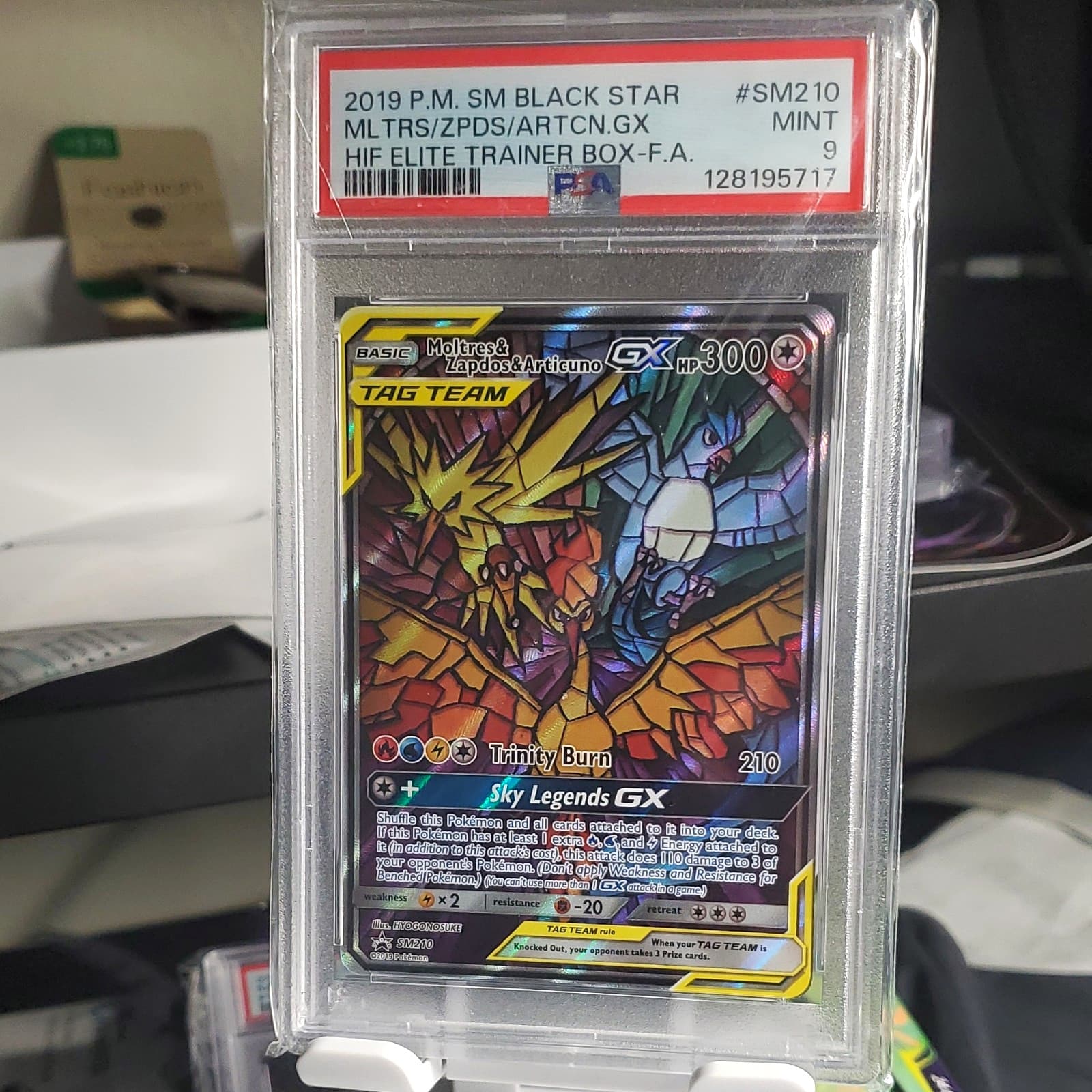 2019 Pokemon SM Black Star Promo Moltres & Zapdos & Articuno GX SM210 PSA 9