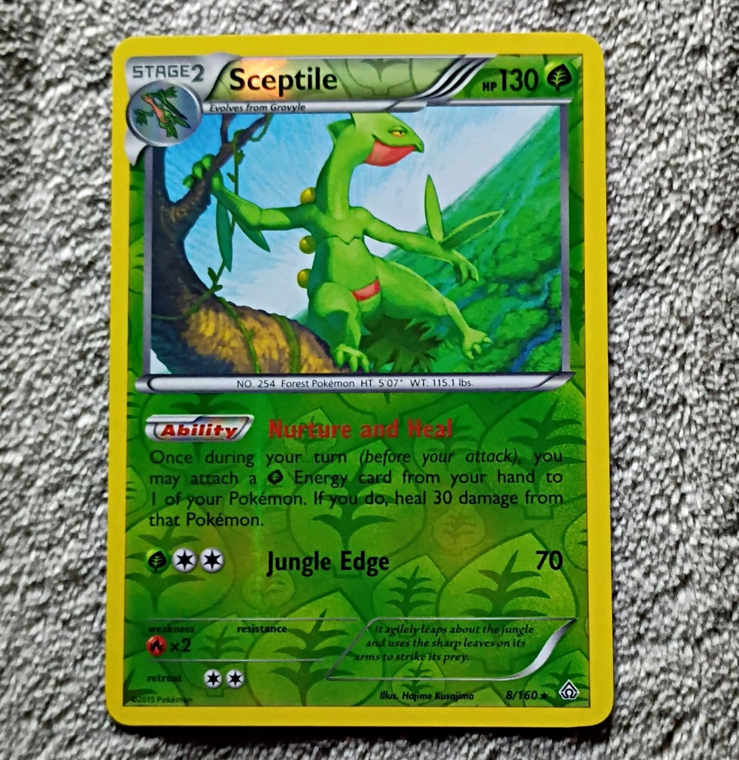 The Pokémon Company Pokemon TCG Sceptile 8/160 Primal Clash Rev Holo Rare 130HP