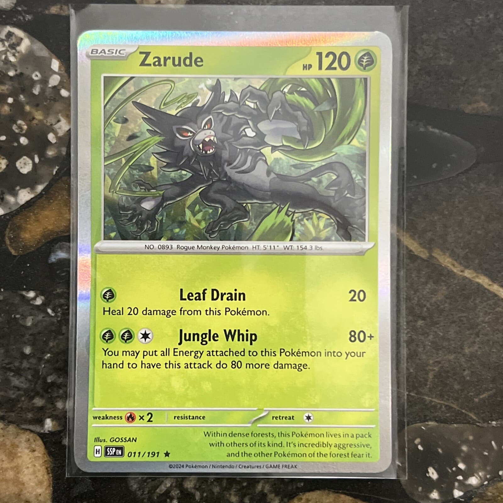 Zarude 11/191 - Pokemon Surging Sparks - Holo - Mint Pack Fresh