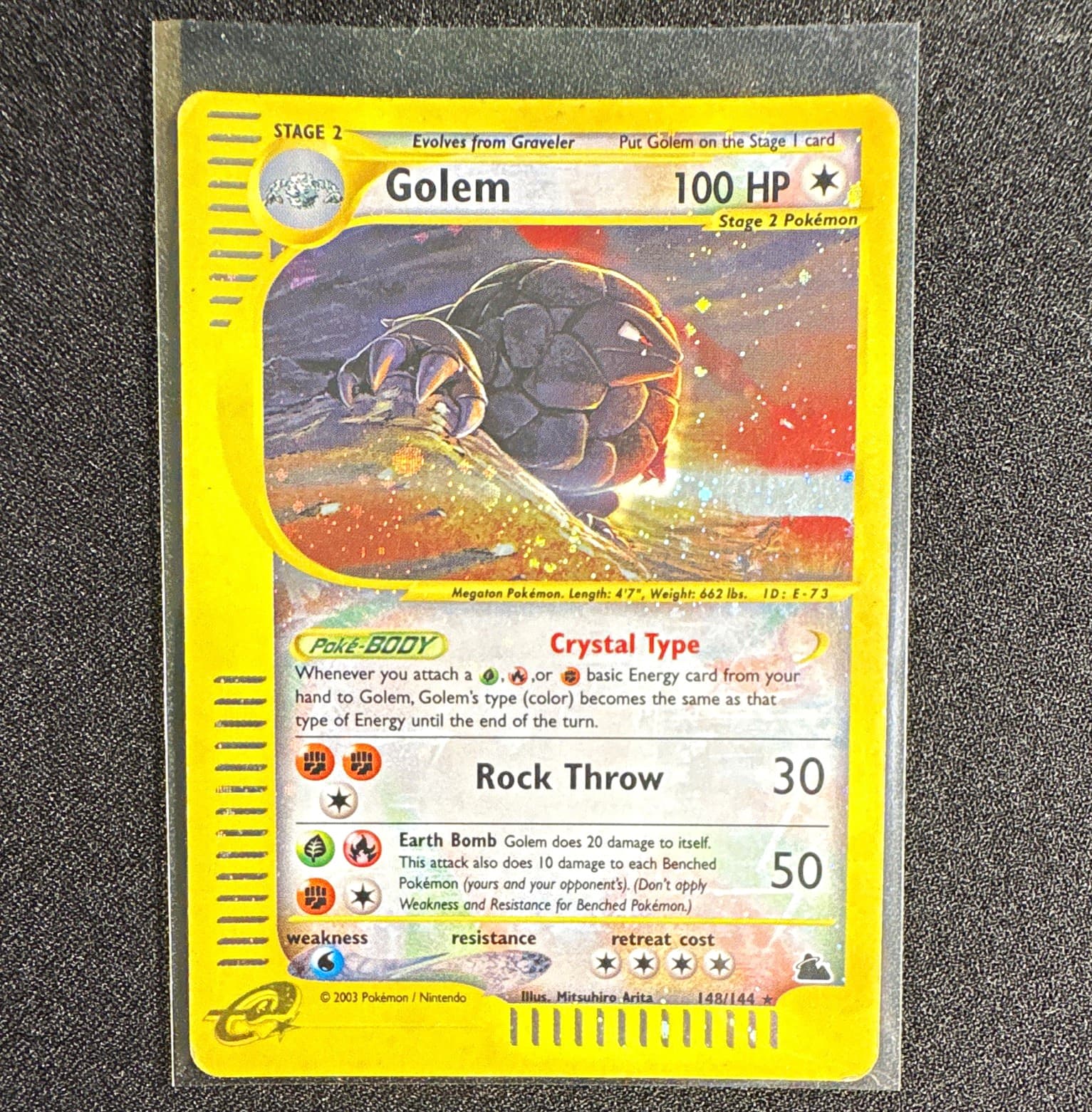 Pokemon TCG Golem Skyridge Secret Rare 148/144 MP Holofoil