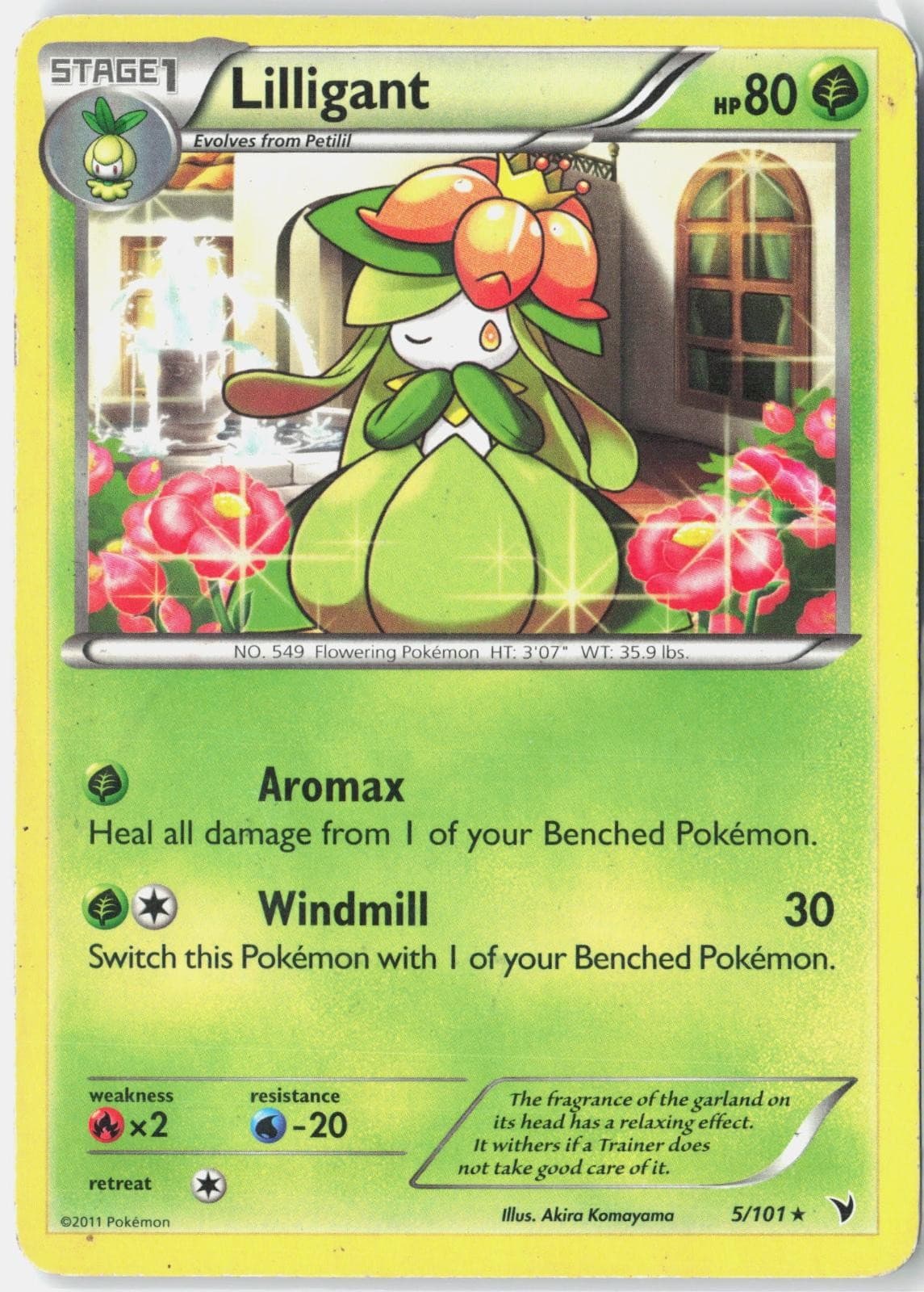 Lilligant 5/101 Rare Noble Victories Pokemon Heavily Played