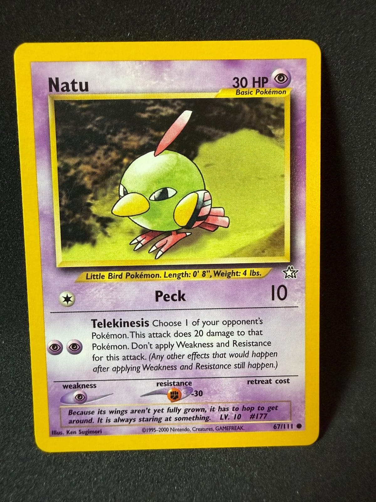 Natu 67/111 Common Neo Genesis Pokemon Unlimited Lightly Played