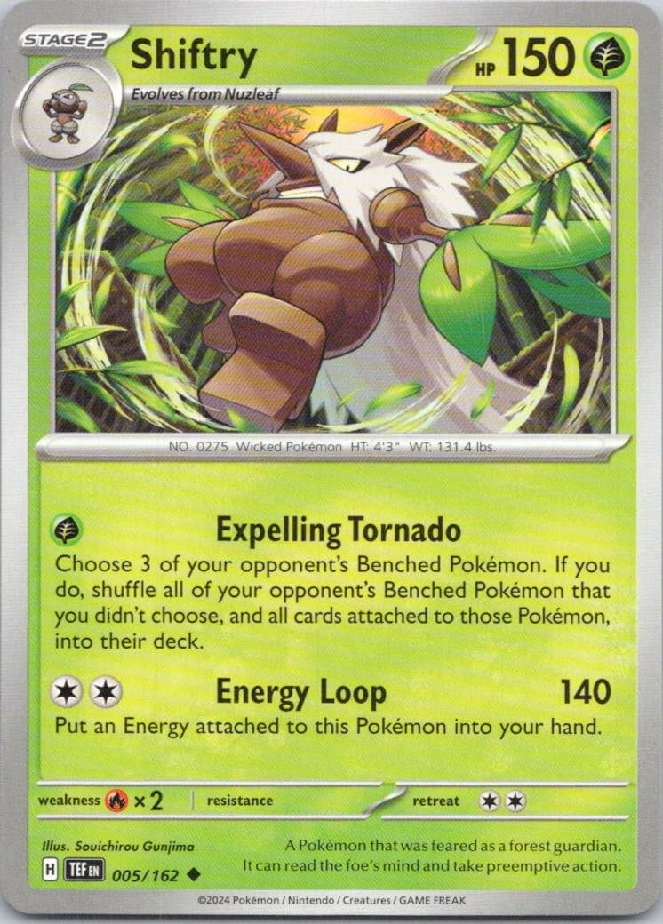 Shiftry - 005/162 #5/162 (LP) SV05: Temporal Forces TEF Pokemon