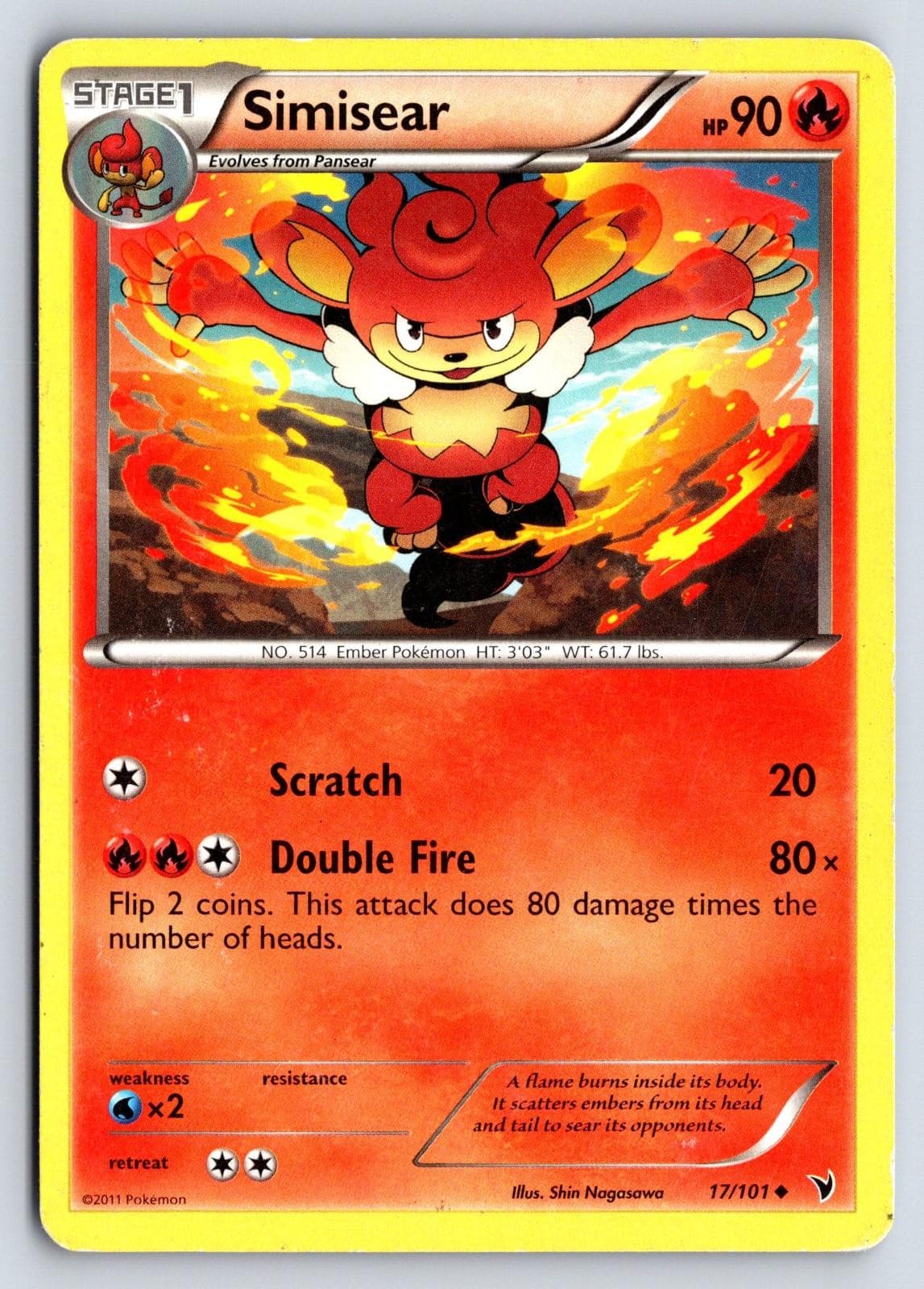 Simisear 17/101 Noble Victories Pokemon