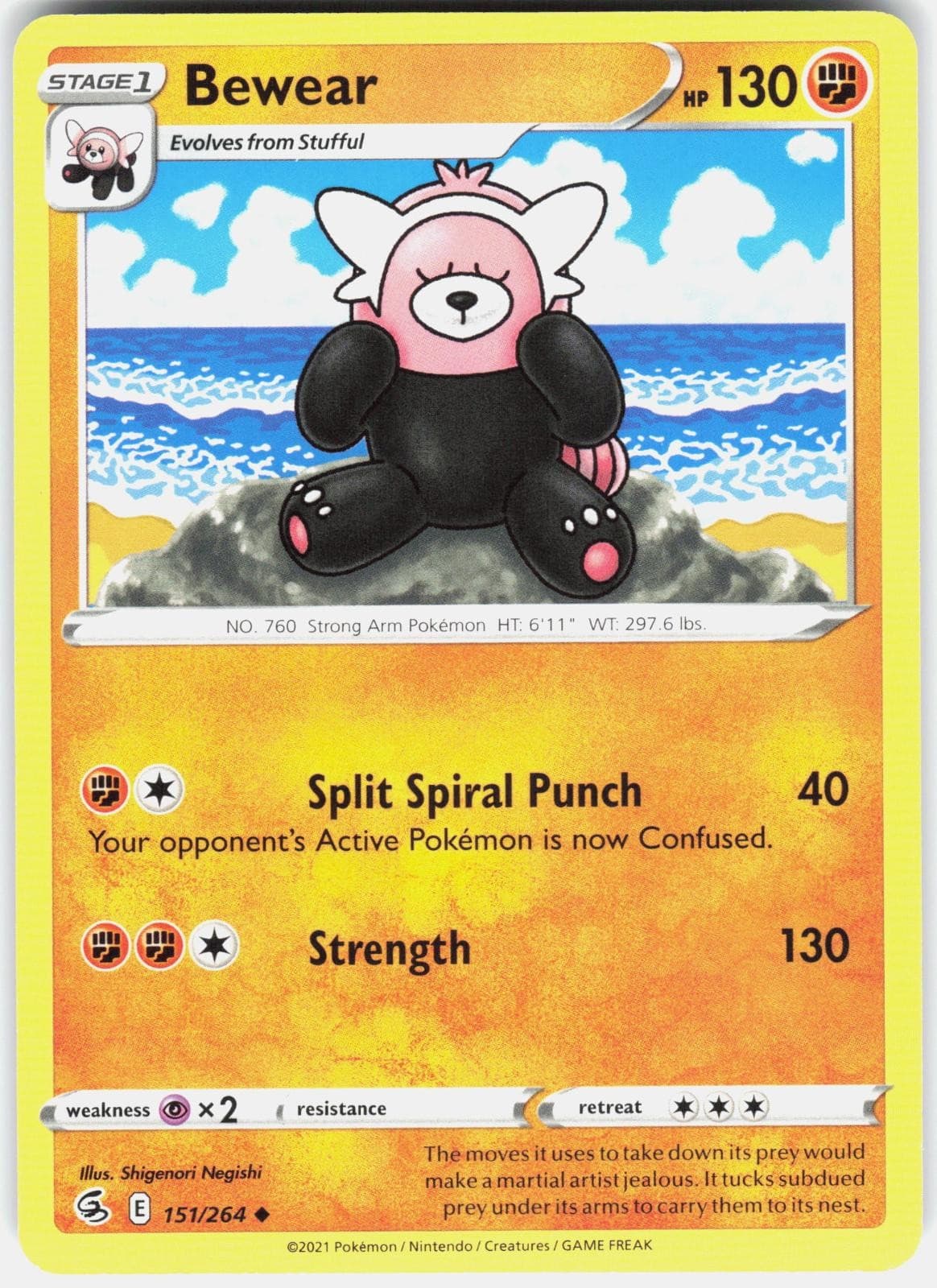 Bewear 151/264 - Fusion Strike - Pokemon TCG - NM