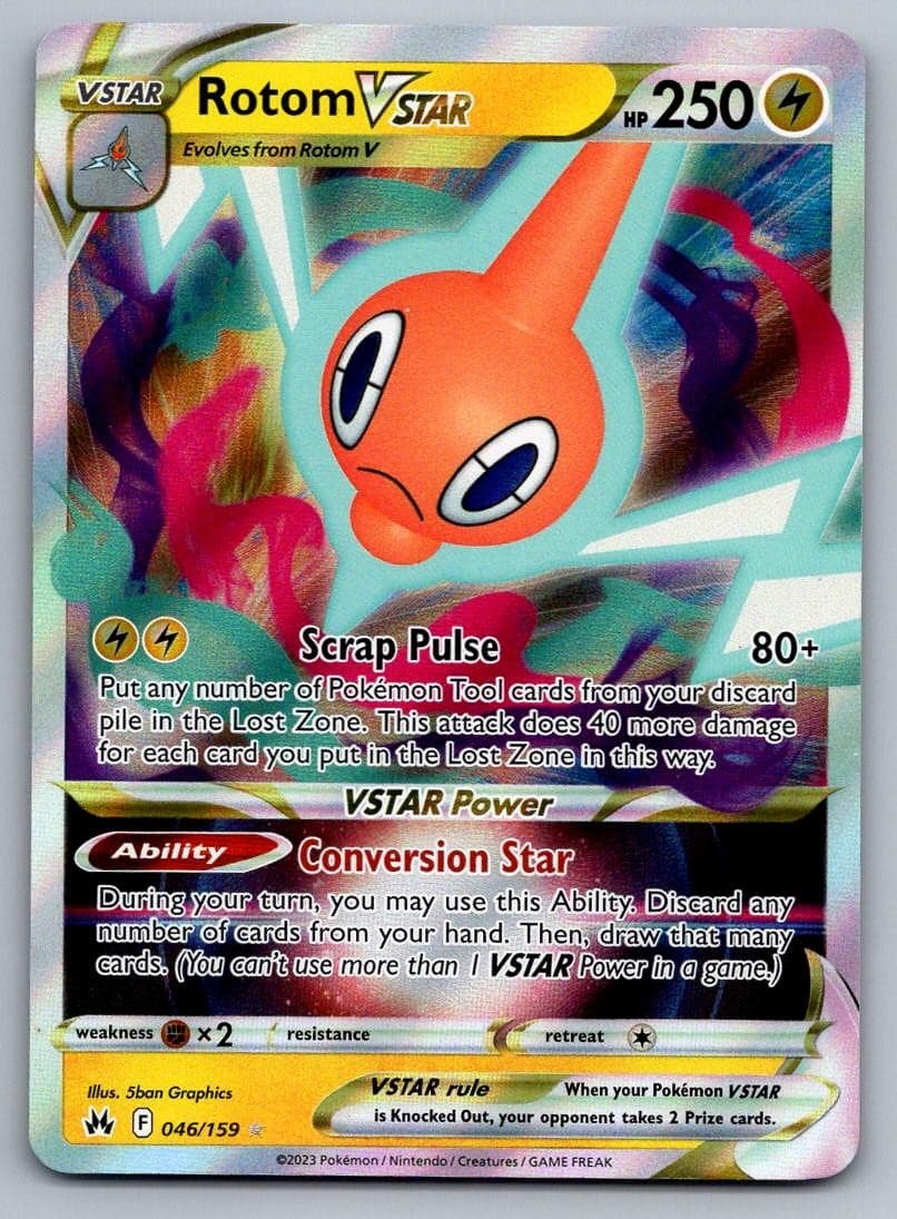 Pokemon Rotom VSTAR HOLO 046/159 Crown Zenith CRZ UR NM